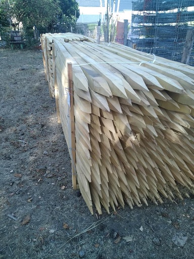 Tuteur Acacia scié/carré/pointé 250cm/25-30 périmètre